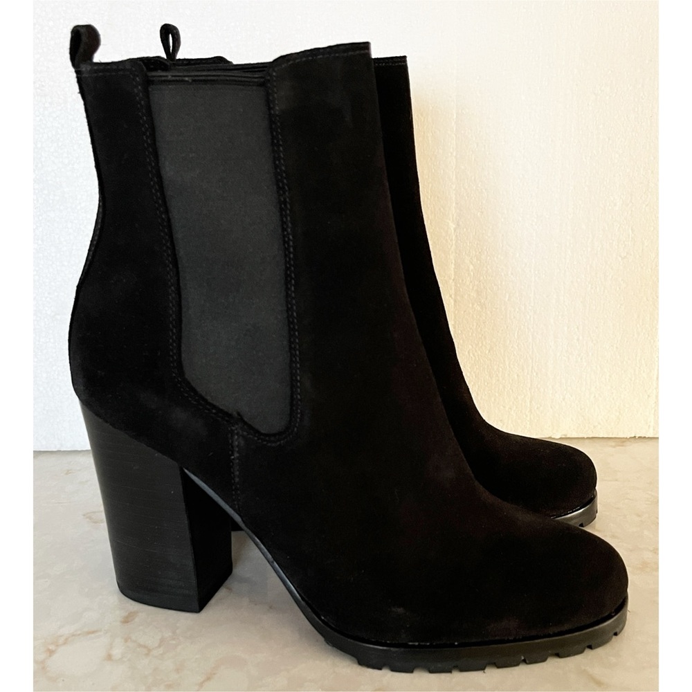 Coach Odelle Black Suede High Heel Ankle Boots 7 NWT